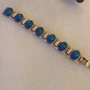 Vintage turquoise panel bracelet